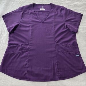 Adar Women's Deep Purple Scrub Set